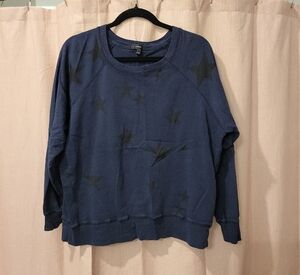 J. Crew Navy Blue Star Print Sweatshirt